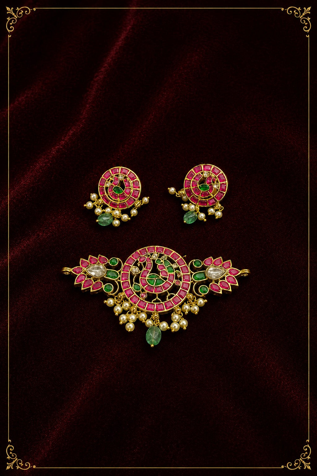 Jadau Kemp Stone Pendent
